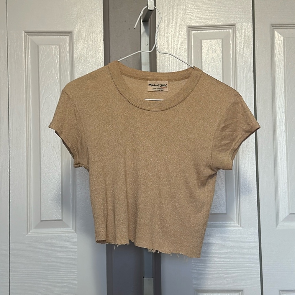 Michael Stars gold blended baby tee